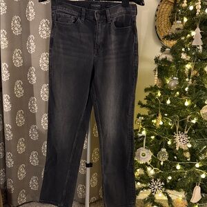 Banana Republic Premium High Rise Straight Leg Jeans - Black